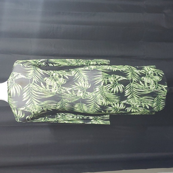 Fern print open front kimono/swim cover - Picture 2 of 5